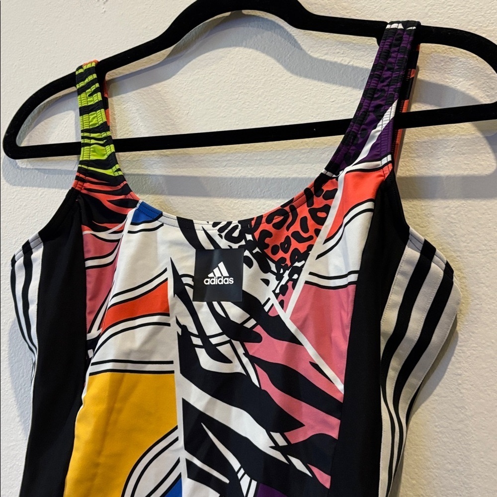 adidas Women's Rich Mnisi One Piece Swimsuit Size 6 Geometric Bathing Suit - Picture 4 of 11